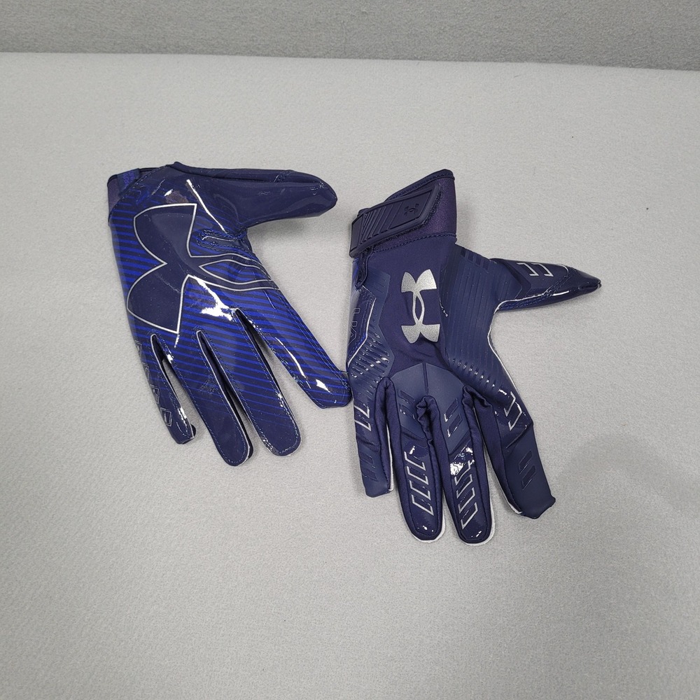 Under Armour F9 Nitro Football Receiver Gloves Navy Blue Medium 1381943